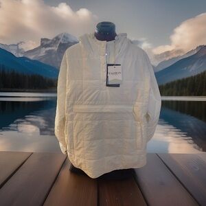 Fashion Women’s Pullover Hooded Puffer Jacket White Large